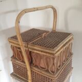 Worker in drawers, caning and bamboo