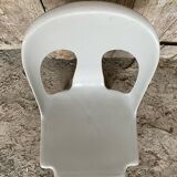 Antique chair stamp design henri massonnet plastic grey 80's vintage