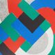Sonia delaunay : composition bleu, vert et rouge - lithographie originale