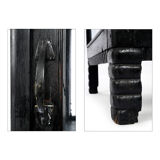 Black wooden central window