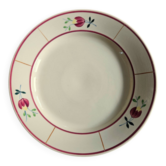 Antique serving platter in gien earthenware.