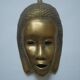Brass mask wall sculpture ethnic decorative object Tribal art