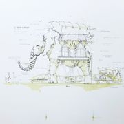 Original lithograph signed and numbered François Delaroziere L'éléphant, 2008.