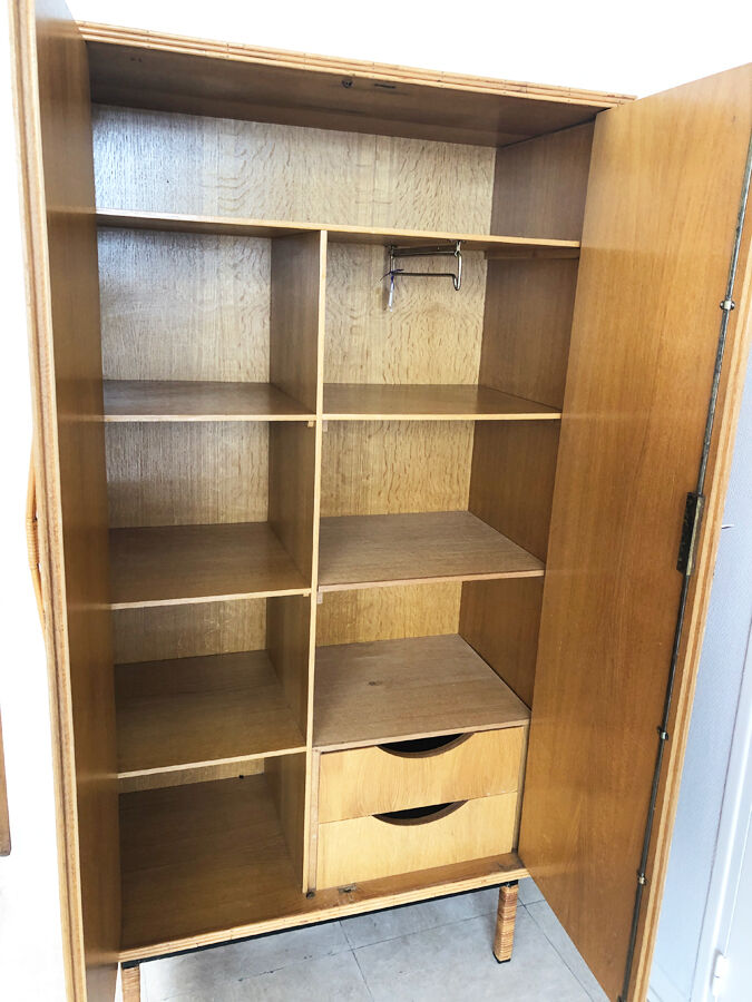 Vintage rattan cabinet, 1960