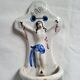 Ancient Faience Baptismal Font Enamelled Cross INRI