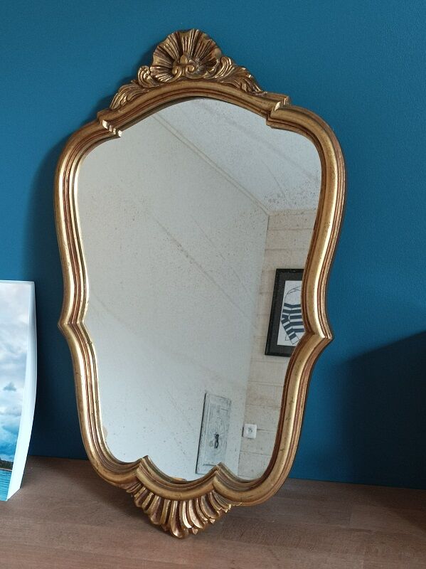 Baroque mirror gilded solid wood frame