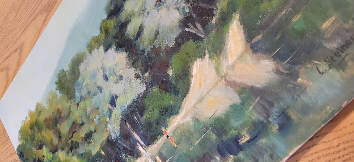 Oil on panel from 1946 signed L. Steiner
