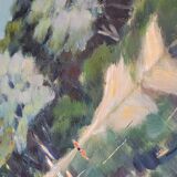 Huile sur panneau de 1946 signée L. Steiner