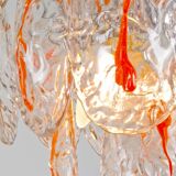 Chandelier vintage avec médaillons oranges