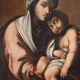 Antique Italian painting Madonna and Child from the 18th century