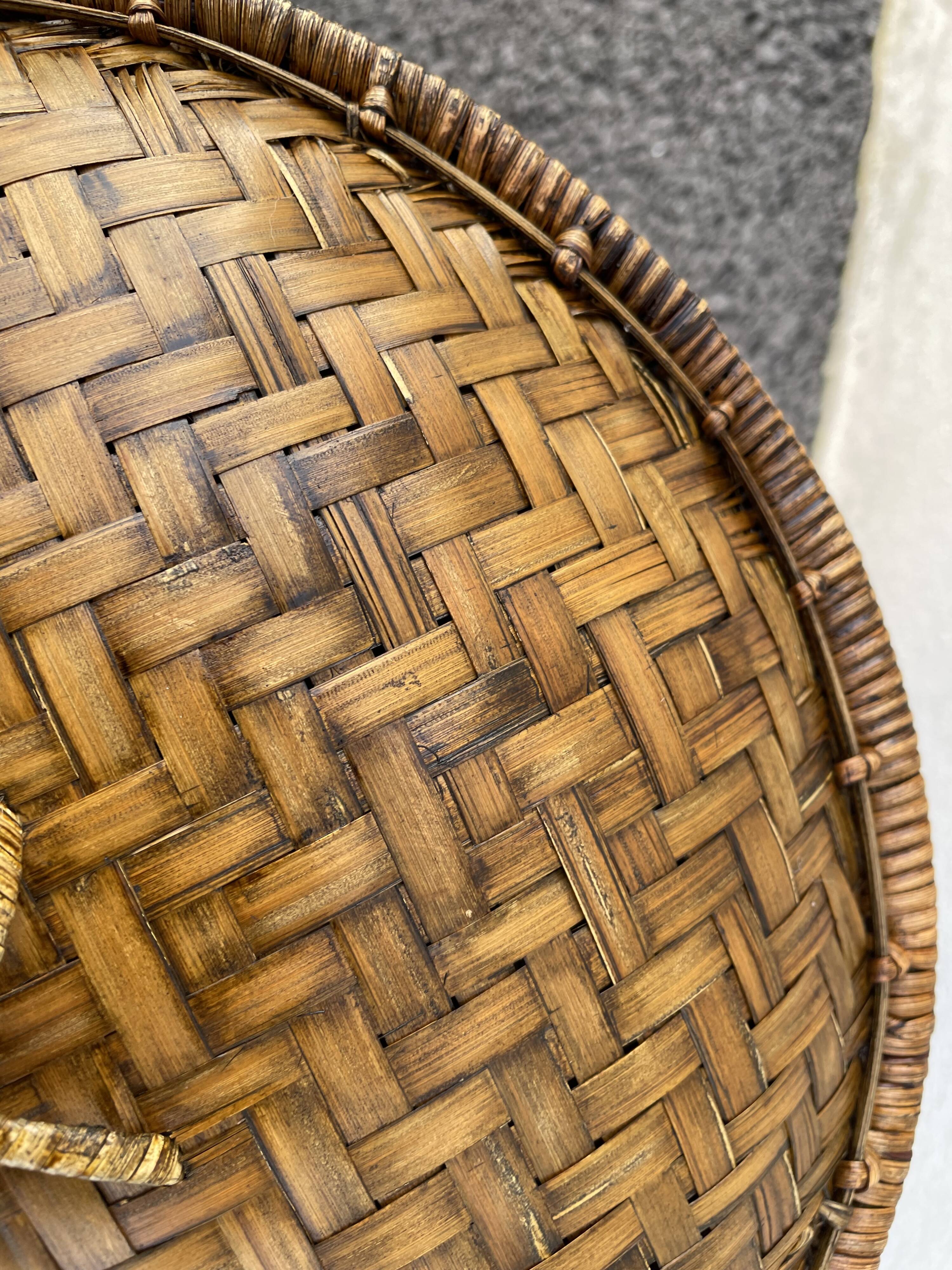 Basket with lided bamboo from Asia
