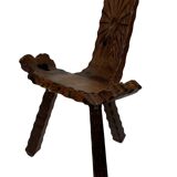 Vintage Spanish chair stool brutalist design