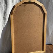 Petit miroir arrondi, cadre en bois, encadrement doré H49,5