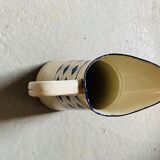 Blue checkered enamel jug - and its basin