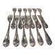 12 silver-plated dessert forks by Christofle Marly, 18.8cm
