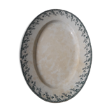 Gien Iron Earth's opaque porcelain oval dish Model Montigny L 37.5 cm