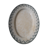 Gien Iron Earth's opaque porcelain oval dish Model Montigny L 37.5 cm