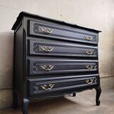 Revamped vintage black chest of drawers