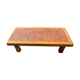 Coffee table herbarium solid oak and ceramic 1950