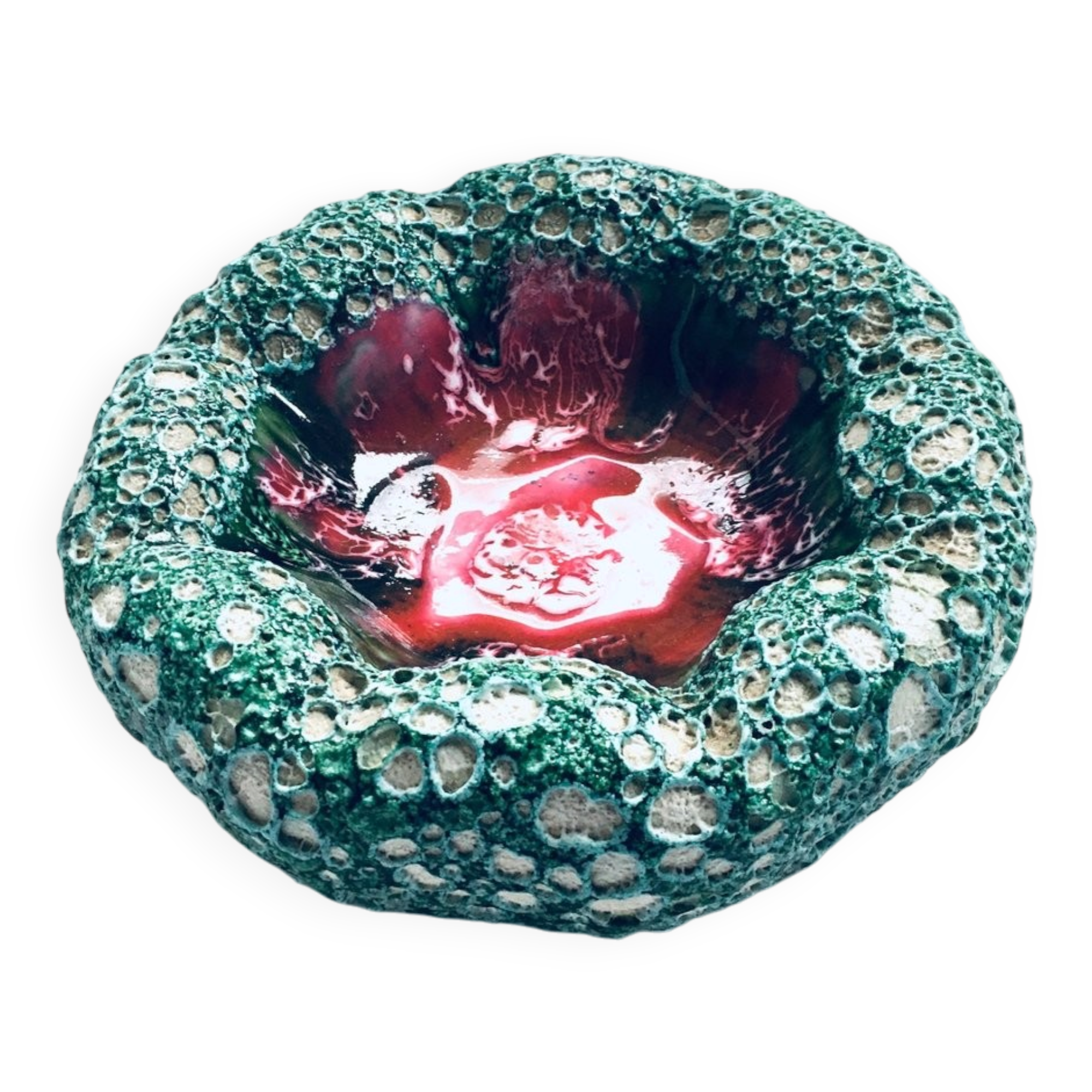 Mid-Century Italian Modern Art Pottery Bowl with Ocean Coral Structure, 1960s