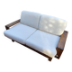 Vintage brutalist sofa in ecru bouclé fabric, 2/3 seater, 1970s