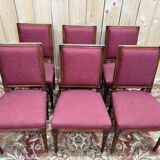 Suite de 6 chaises de style Louis XVI dossier carré