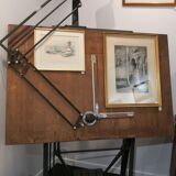 Table ancienne d'architecte Darnay avec son pantographe kuhlmann