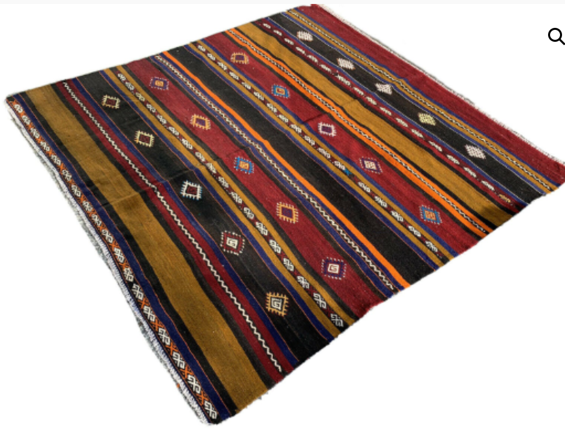 Traditional Turkish kilim carpet 187x175cm