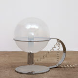 Italian Design table lamp made of chrome with glass, 1960