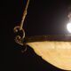 Antique Liberty Alabaster Candlestick, Brass Structure 1940s