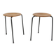 Set de 2 tabourets en teck et métal, Suède, 1960