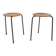 Set de 2 tabourets en teck et métal, Suède, 1960
