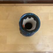 Vintage polychrome ceramic soliflore vase in the old style vallauris