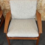 Pair of teak easy armchairs by Svend Aage Eriksen for Glostrup