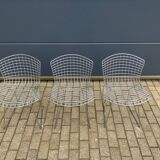 3x original Knoll Bertoia side chairs chroom