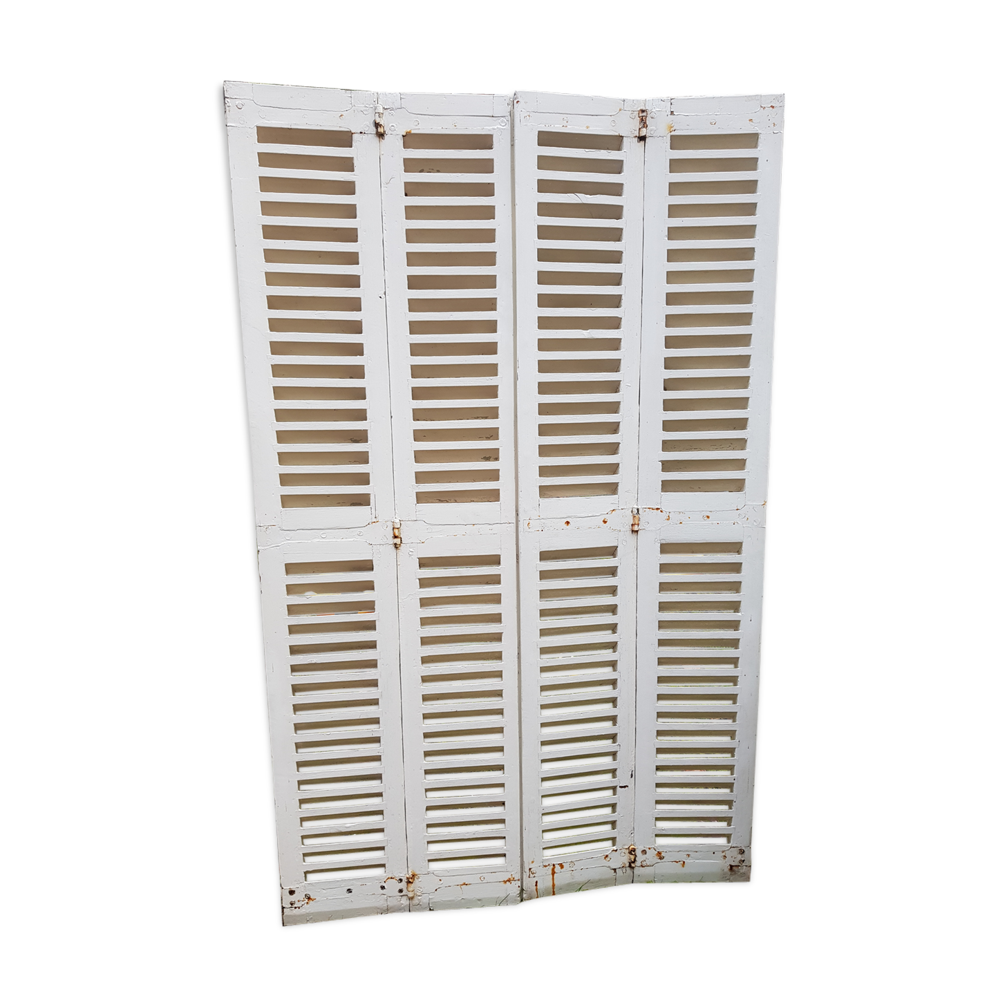 Pair of old shutters with louvers