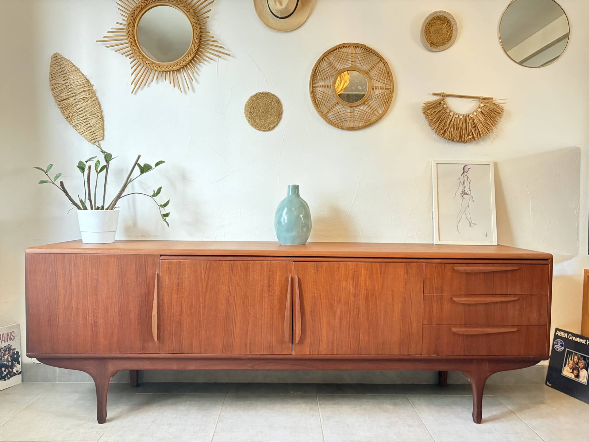 Vintage teak enfilade from the 1960s.