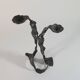 Sculptural brutalist floor candlestick made of hand-forged iron from the 1950s.