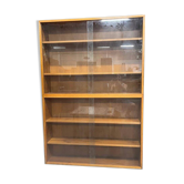 Vitrine/armoire de rangement vintage en bois et verre