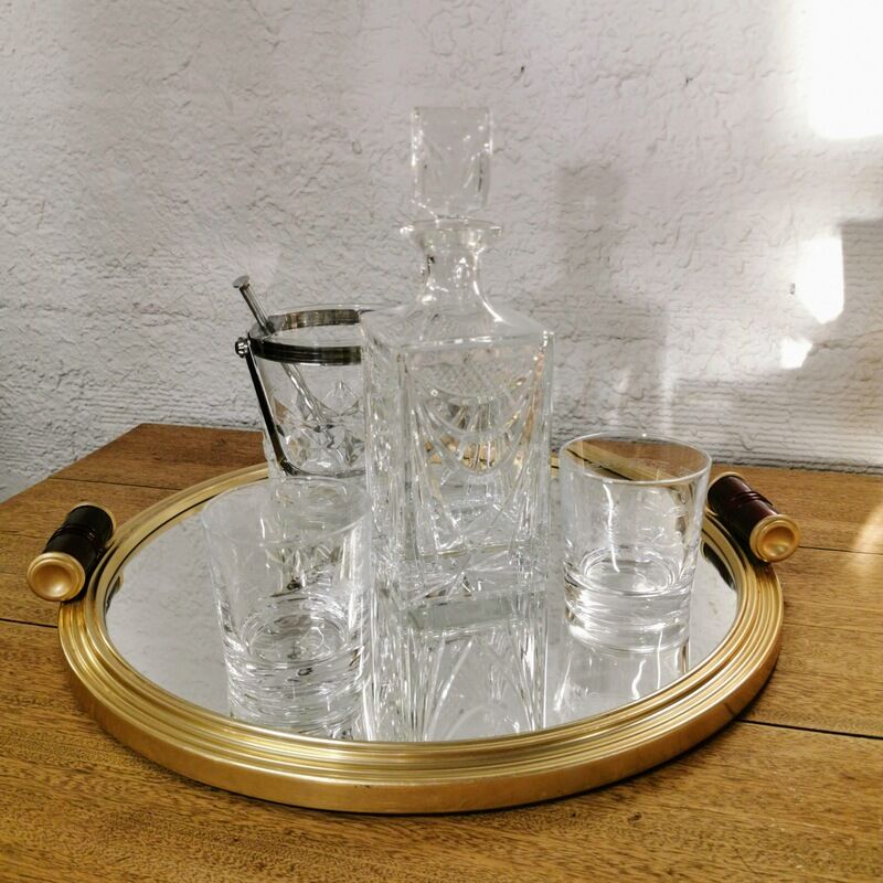 Large art deco mirror tray