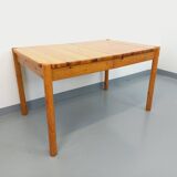 Vintage 60s 70s pine rectangular dining table with extension