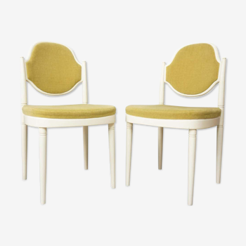 Paire de chaises Thonet en bois et velours design années 60 par Hanno Van Gustedt