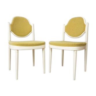 Paire de chaises Thonet en bois et velours design années 60 par Hanno Van Gustedt