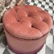Round pouf pink velvet