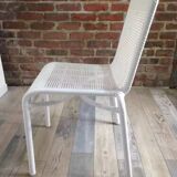 White woven resin garden chair