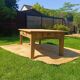 Large restored antique coffee table in solid oak.