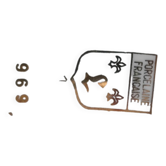 Service porcelaine française estampillée 2 fleurs de lys 43 pièces