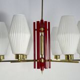 Large Mid-Century Arredoluce Monza manner chandelier. 1950s Italian design