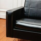 Black faux leather armchair, 1960