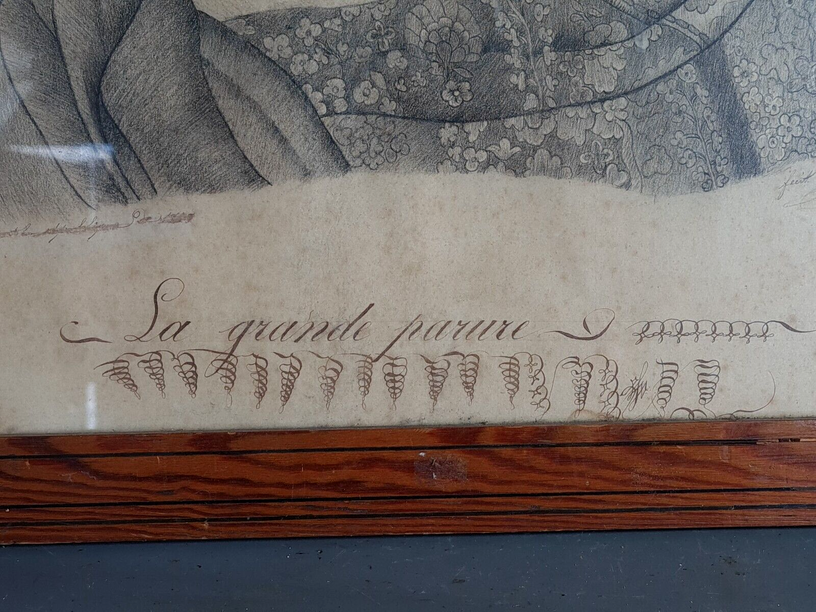 Portrait of a young woman The large ornament drawing signed circa 1800-1830 57x46 cm SB